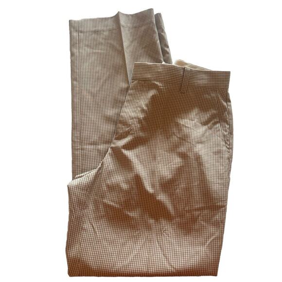 Adidas Adipure Men’s Golf Pants 34x32 Brown White Check Performance Flat Front‎ - Picture 1 of 10
